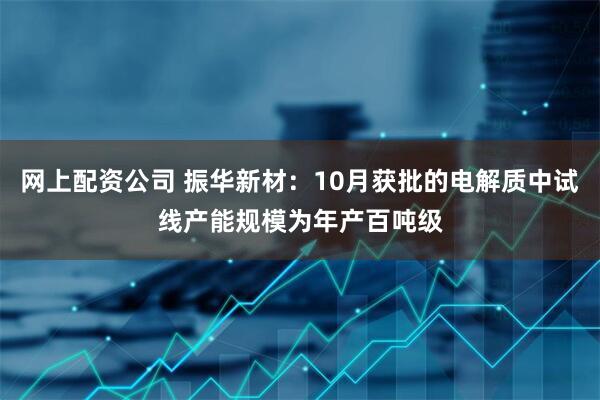 网上配资公司 振华新材：10月获批的电解质中试线产能规模为年产百吨级
